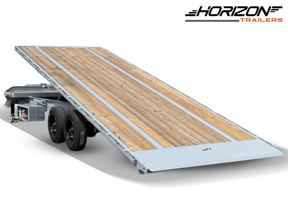 28' Horizon FTS Bumper Pull Hydraulic Deckover Tilt Trailer - (2) 10K Axles 014216