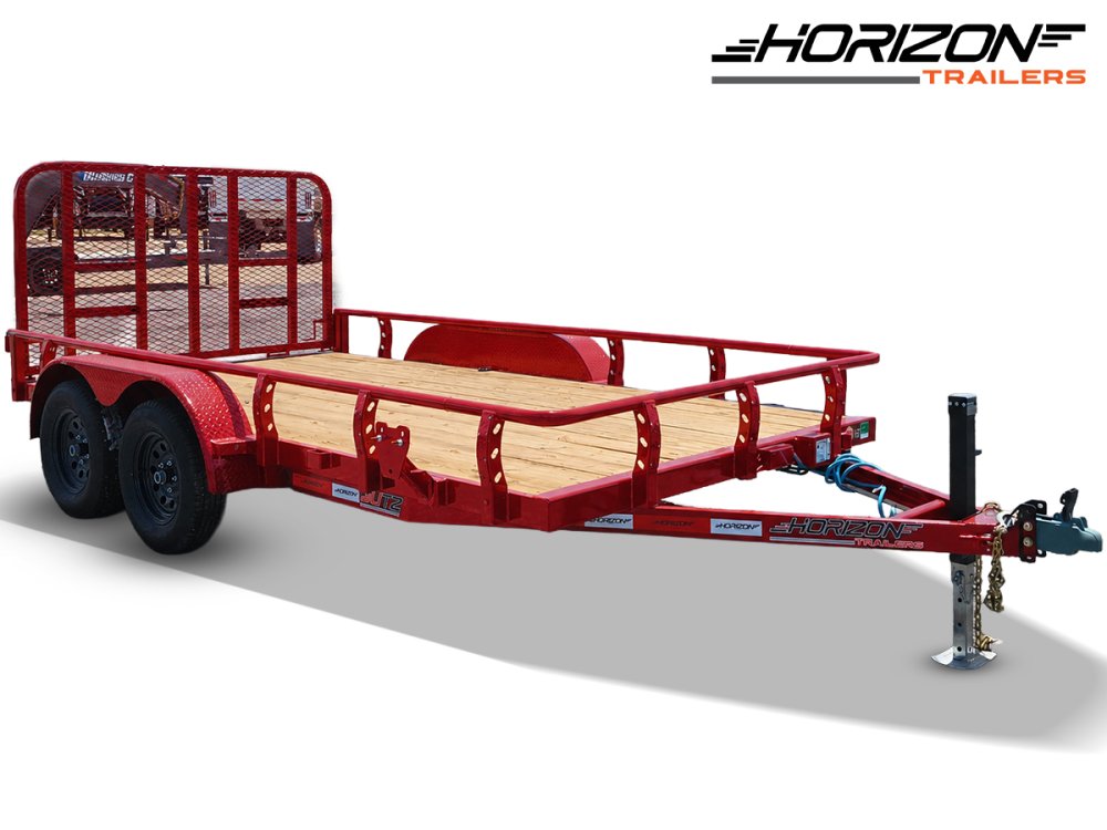 14' Horizon UTZ Bumper Pull Utility Trailer - (2) 3.5K Axles 017737