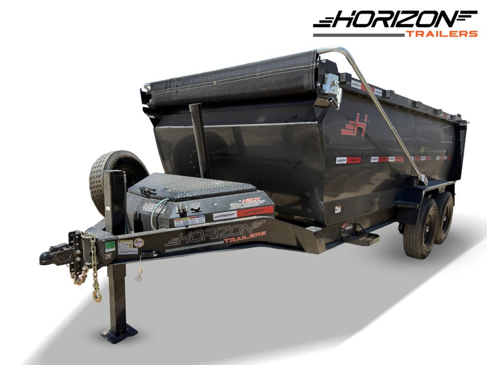 14' Horizon HZ7 Bumper Pull Dump Trailer 24" Side Walls - (2) 7K Axles 017756