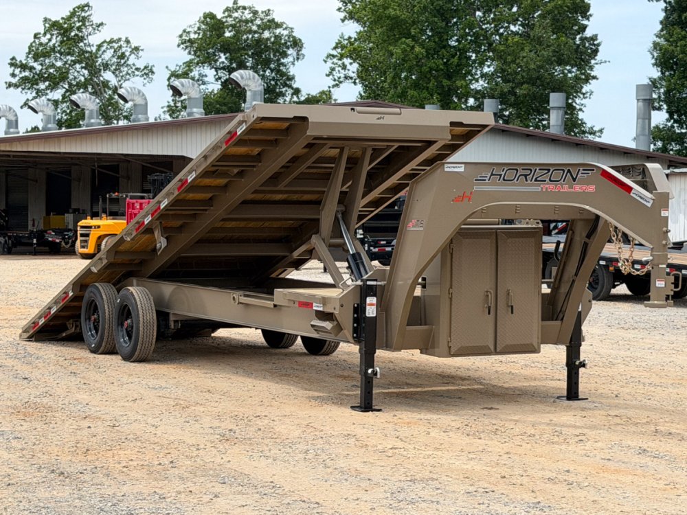 28' Horizon FTS Gooseneck Hydraulic Deckover Tilt Trailer - (2) 10K Axles 16542