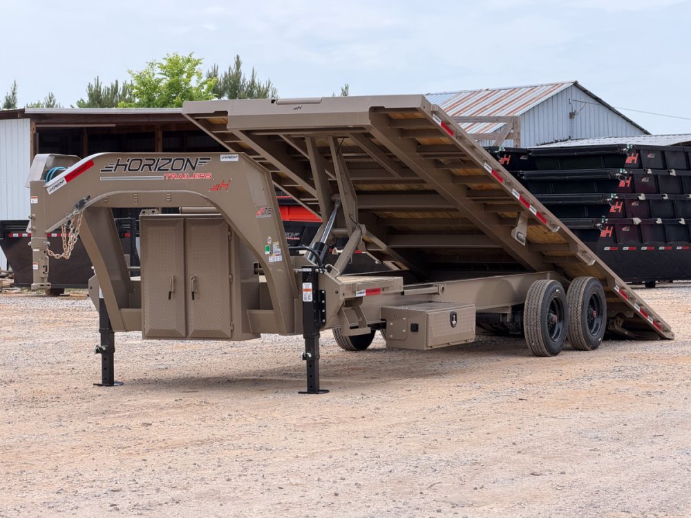 28' Horizon FTS Gooseneck Hydraulic Deckover Tilt Trailer - (2) 10K Axles 16542