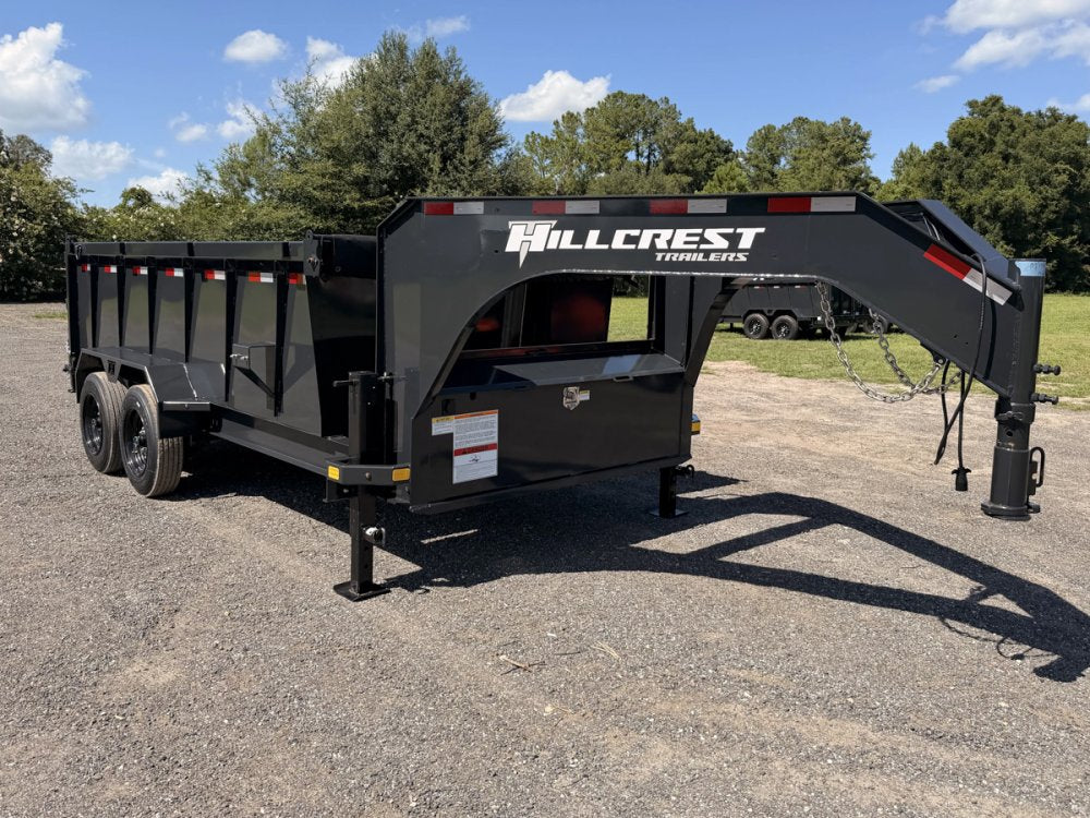 14' Hillcrest Gooseneck Dump Trailer Telescopic 40" Side Walls - (2) 7K Axles 004439