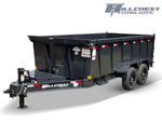 14' Hillcrest Bumper Pull Dump Trailer Telescopic 40" Side Walls - (2) 7k Axles 000103