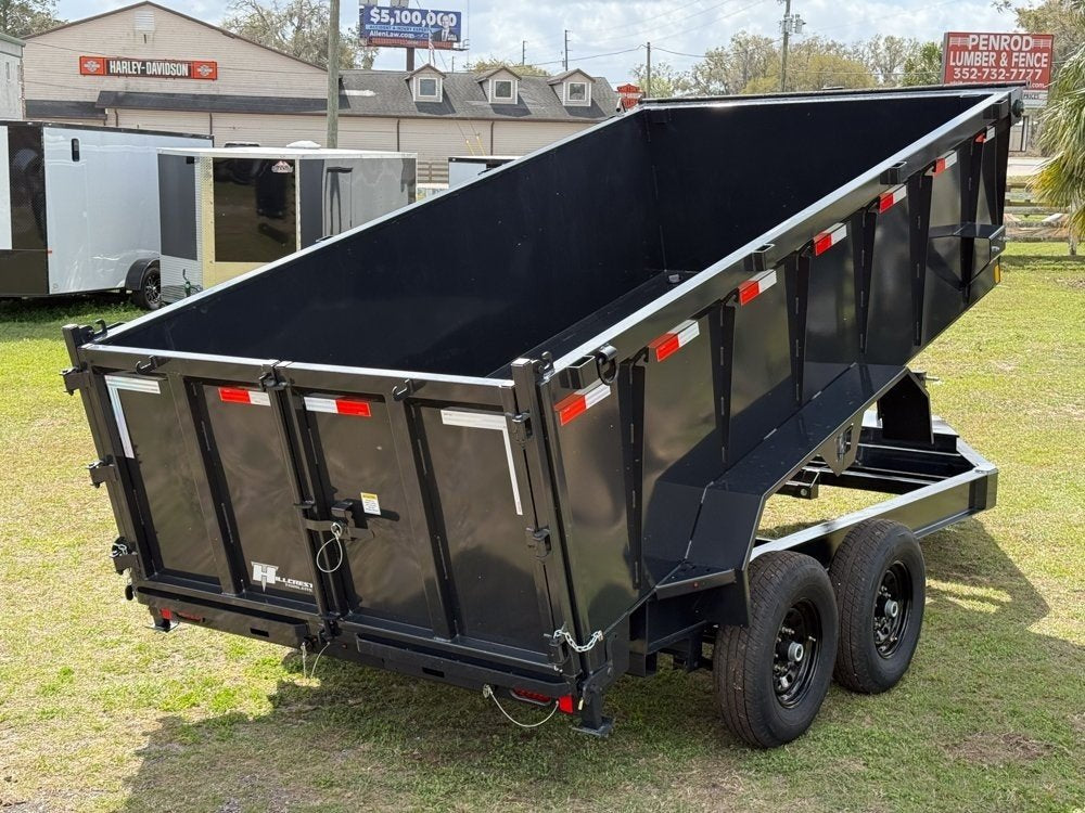 14' Hillcrest Bumper Pull Dump Trailer Telescopic 40" Side Walls - (2) 7k Axles 000103