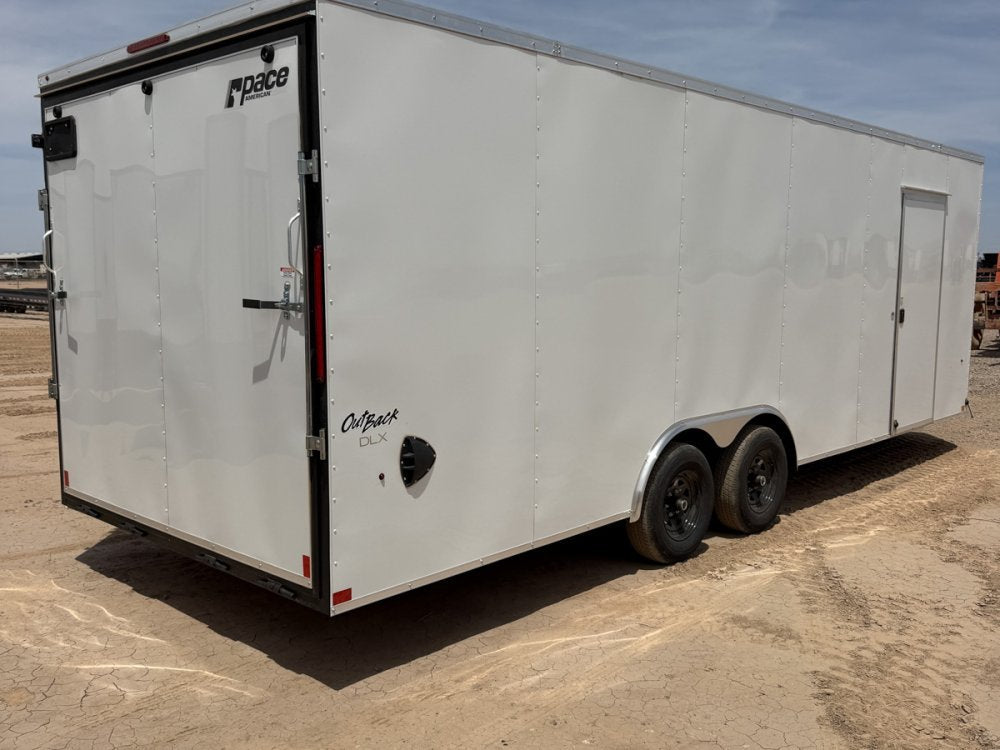 8.5 x 24 DX 10K Flat Top Sloped V Nose Enclosed (2) - 5200 lb Axles 146218