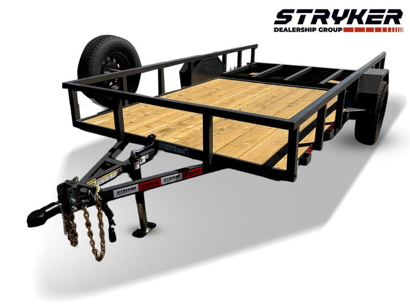12' Utility Trailer (1) 3.5K Axle, 77" Wide 4' Gate 003809 - Stryker Dealership Group