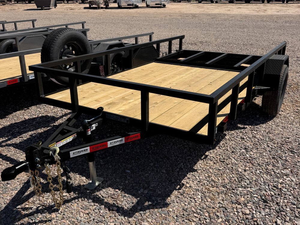 12' Utility Trailer (1) 3.5K Axle, 77" Wide 4' Gate 003810 - Stryker Dealership Group