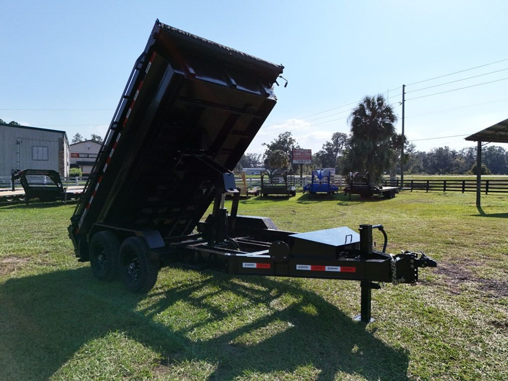 12' EDT Dump Trailer 20" Side Walls - 10 ga Floor - 521 Scissor Lift - 3 Way Gate 002106 - Dump Trailers - Stryker Dealership Group