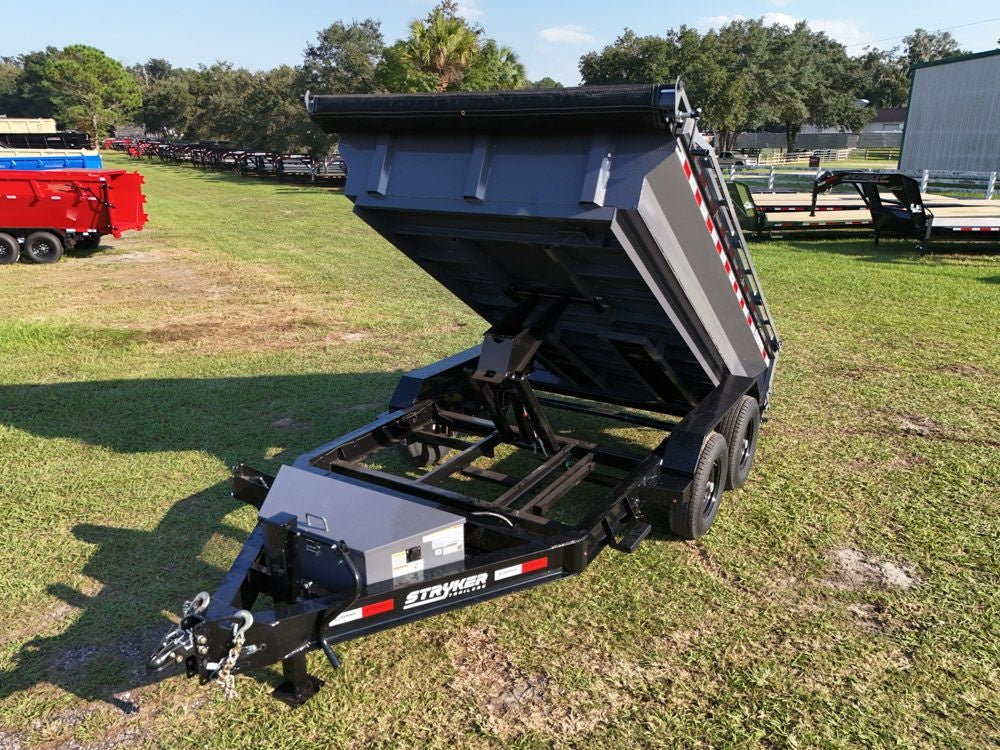 12' EDT Dump Trailer 20" Side Walls - 10 ga Floor - 521 Scissor Lift - 3 Way Gate 002107 - Dump Trailers - Stryker Dealership Group