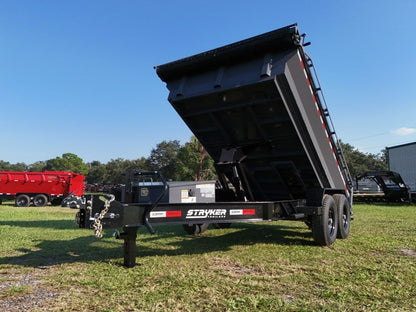 12' EDT Dump Trailer 20" Side Walls - 10 ga Floor - 521 Scissor Lift - 3 Way Gate 002107 - Dump Trailers - Stryker Dealership Group