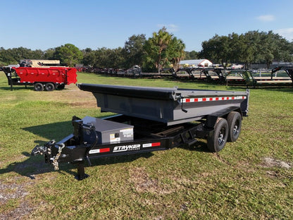 12' EDT Dump Trailer 20" Side Walls - 10 ga Floor - 521 Scissor Lift - 3 Way Gate 002107 - Dump Trailers - Stryker Dealership Group