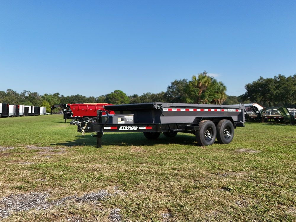 12' EDT Dump Trailer 20" Side Walls - 10 ga Floor - 521 Scissor Lift - 3 Way Gate 002107 - Dump Trailers - Stryker Dealership Group