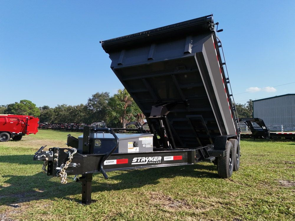 12' EDT Dump Trailer 20" Side Walls - 10 ga Floor - 521 Scissor Lift - 3 Way Gate 002107 - Dump Trailers - Stryker Dealership Group