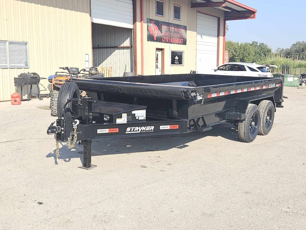 12' EDT Dump Trailer 20" Side Walls - 10 ga Floor - 521 Scissor Lift - 3 Way Gate - Dump Trailers - Stryker Dealership Group