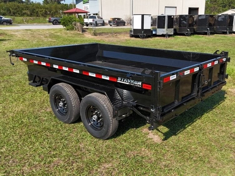 12' EDT Dump Trailer 20" Side Walls - 10 ga Floor - 521 Scissor Lift - 3 Way Gate - Dump Trailers - Stryker Dealership Group