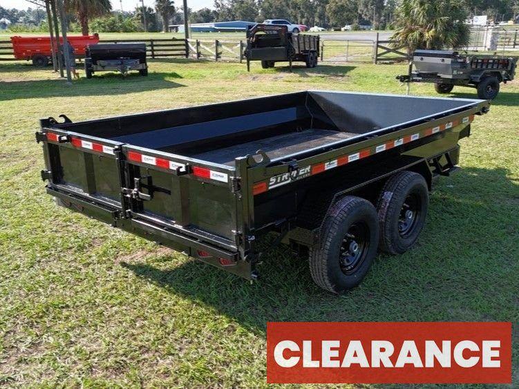 12' EDT Dump Trailer 20" Side Walls - 10 ga Floor - 521 Scissor Lift - 3 Way Gate - DT1 Light Duty - Stryker Dealership Group