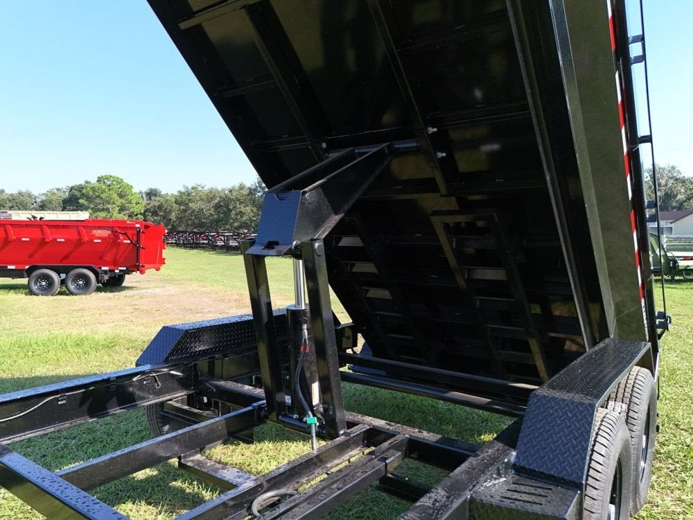 12' EDT Dump Trailer 20" Side Walls - 10 ga Floor - 521 Scissor Lift - 3 Way Gate - Dump Trailers - Stryker Dealership Group