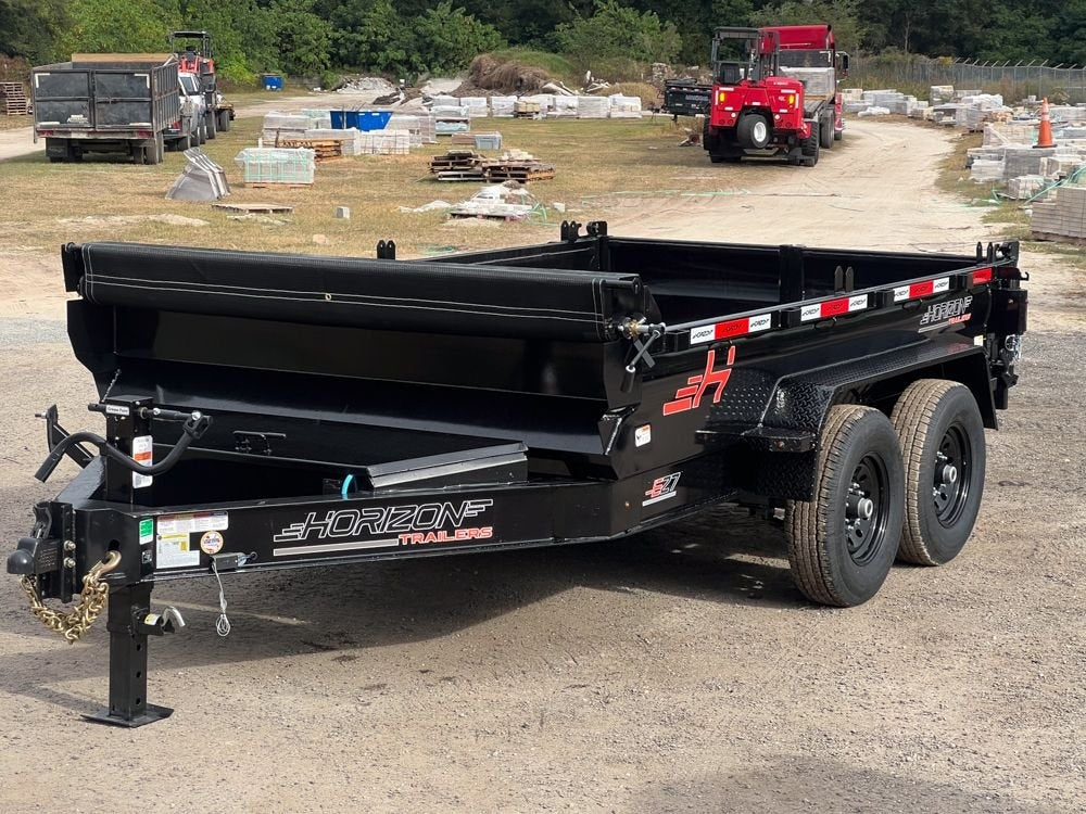 12' EZ7 Dump Trailer 19" Sides 7K Axles 14K GVWR 3-way Door Slide In Ramps - Dump Trailers - Stryker Dealership Group