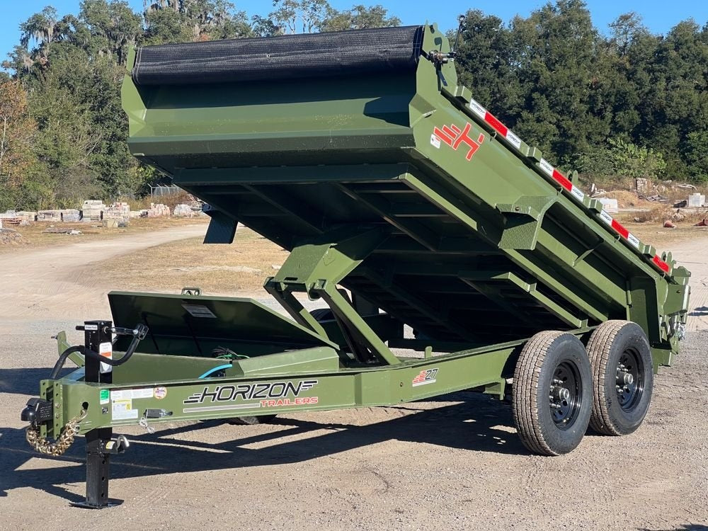 12' EZ7 Dump Trailer 19" Sides 7K Axles 14K GVWR 3-way Door Slide In Ramps - Dump Trailers - Stryker Dealership Group