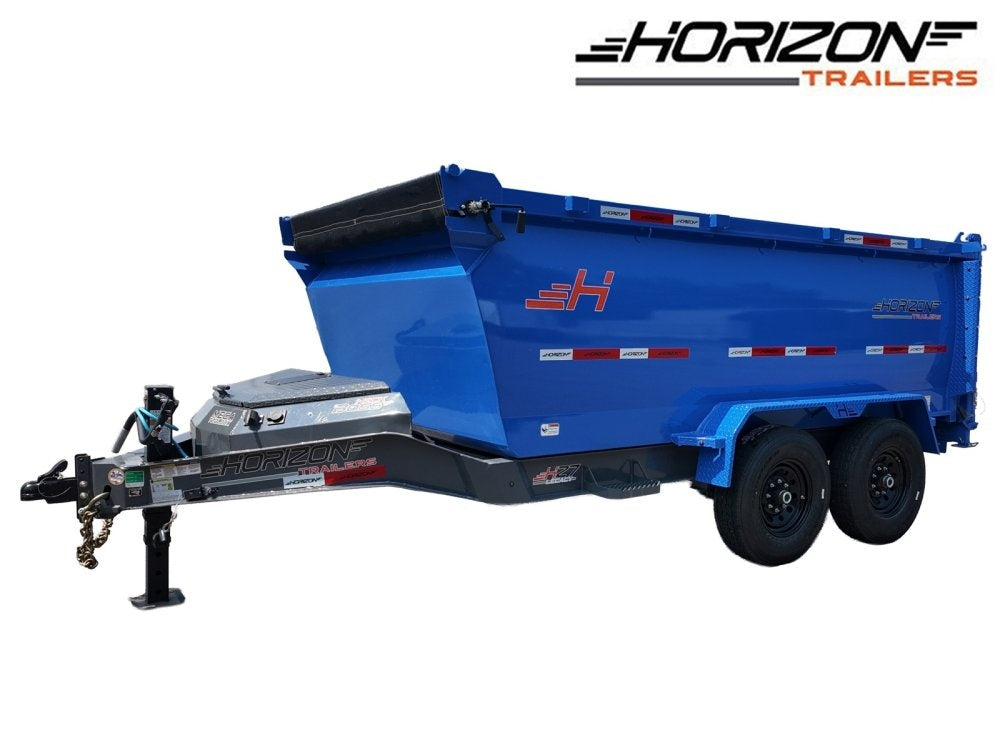 12' HZ7 Dump 48" Sides - 7K Axles - 620 Scissor - Bumper Pull Dump - Dump Trailers - Stryker Dealership Group