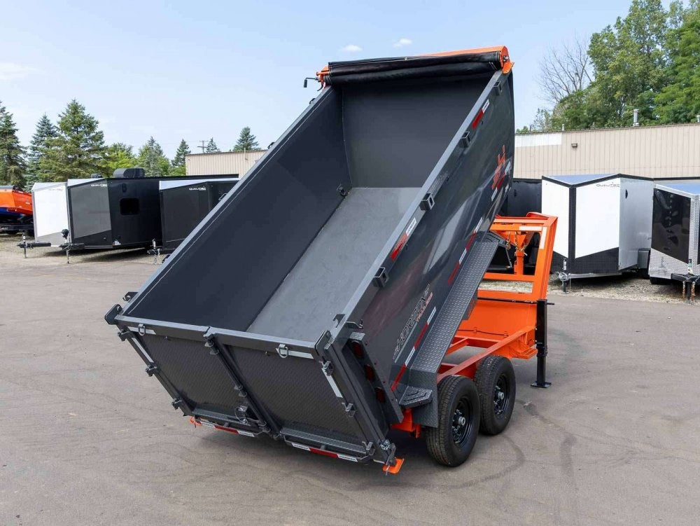 12' HZ7 GN Dump Trailer 2-7k Axles 4' Walls - Gooseneck Dump - Stryker Dealership Group