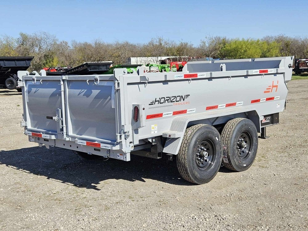 12' LZ7 Dump Trailer 30" Walls - 14k GVWR - Scissor Lift - 14ply Tires - 3 Way Door - Bumper Pull Dump - Dump Trailers - Stryker Dealership Group