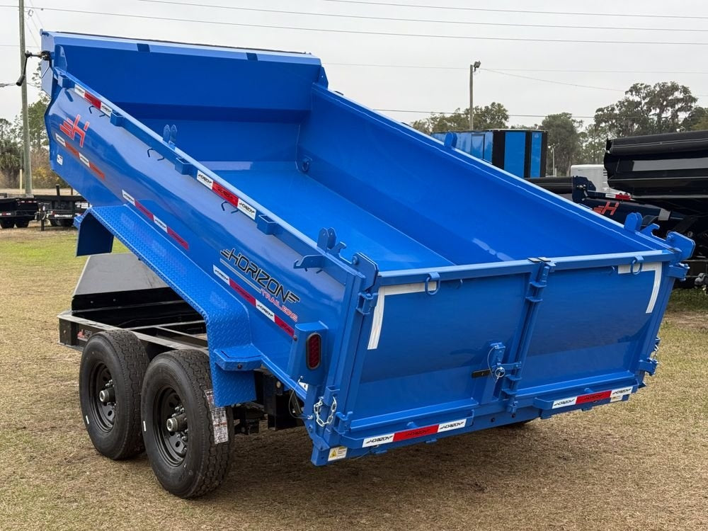 12' LZ7 Dump Trailer 36" Walls - 14k GVWR - Scissor Lift - 14ply Tires - 3 Way Door - Bumper Pull Dump - Dump Trailers - Stryker Dealership Group