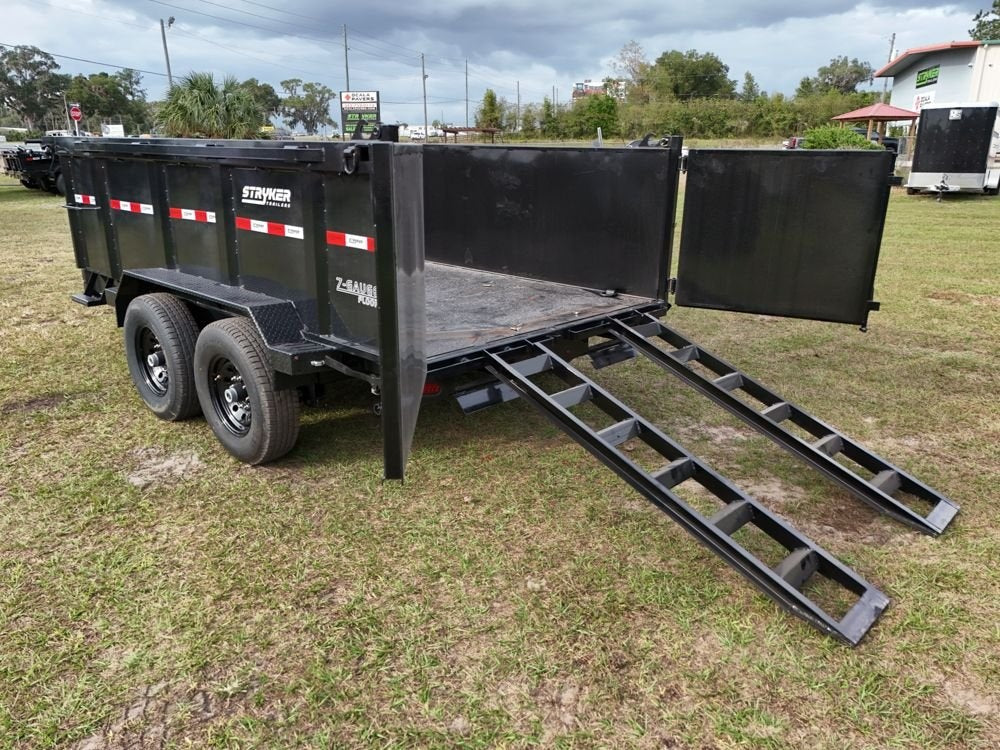 12' SDT Dump Trailer 36" Side Walls - 521 Scissor Lift - 3 Way Gate - Dump Trailers - Stryker Dealership Group