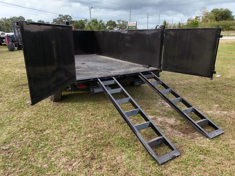 12' SDT Dump Trailer 36" Side Walls - 521 Scissor Lift - 3 Way Gate - Dump Trailers - Stryker Dealership Group