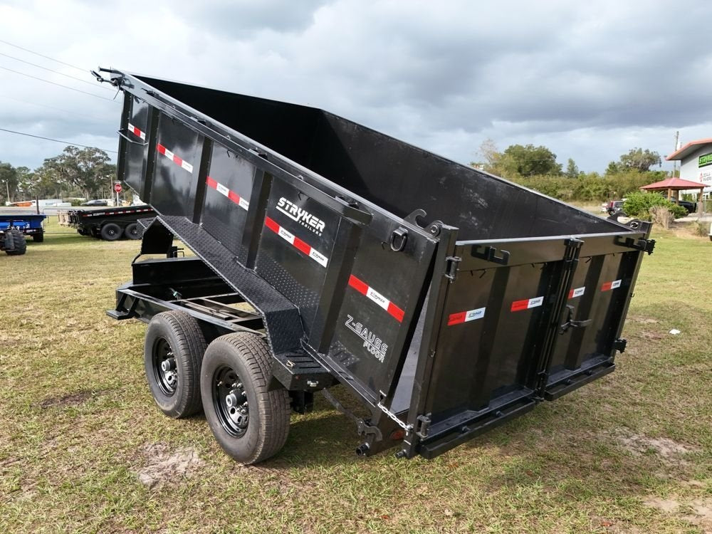 12' SDT Dump Trailer 36" Side Walls - 521 Scissor Lift - 3 Way Gate - Dump Trailers - Stryker Dealership Group