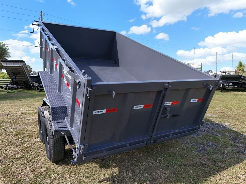 12' SDT Dump Trailer 36" Side Walls - 521 Scissor Lift - 3 Way Gate - Blk - Dump Trailers - Stryker Dealership Group