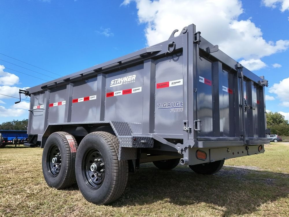 12' SDT Dump Trailer 36" Side Walls - 521 Scissor Lift - 3 Way Gate - Blk - Dump Trailers - Stryker Dealership Group