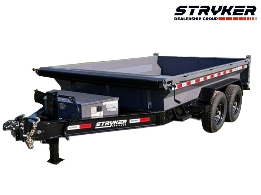 12' Stryker EDT Bumper Pull Dump Trailer 20" Side Walls - (2) 7k Axles - Bumper Pull Dump - Dump Trailers - Stryker Dealership Group