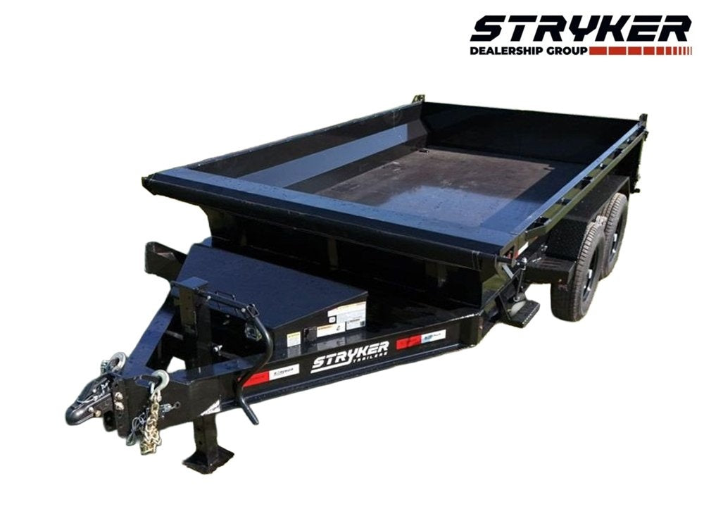 12' Stryker EDT Bumper Pull Dump Trailer 20" Side Walls - (2) 7k Axles - Bumper Pull Dump - Dump Trailers - Stryker Dealership Group