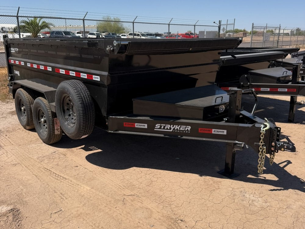 12' Stryker SDT Dump Trailer 36" Side Walls - (2) 7k Axles - Bumper Pull Dump - Dump Trailers - Stryker Dealership Group