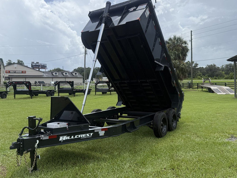 14' Hillcrest Bumper Pull Dump Trailer Telescopic 40" Side Walls - (2) 8K Axles 000122