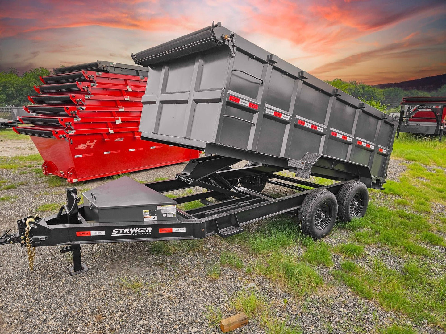 14' BP Dump Trailer 4ft Sides (2) 7k Axles 001473 - Stryker Dealership Group