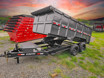 14' BP Dump Trailer 4ft Sides (2) 7k Axles 001473 - Stryker Dealership Group