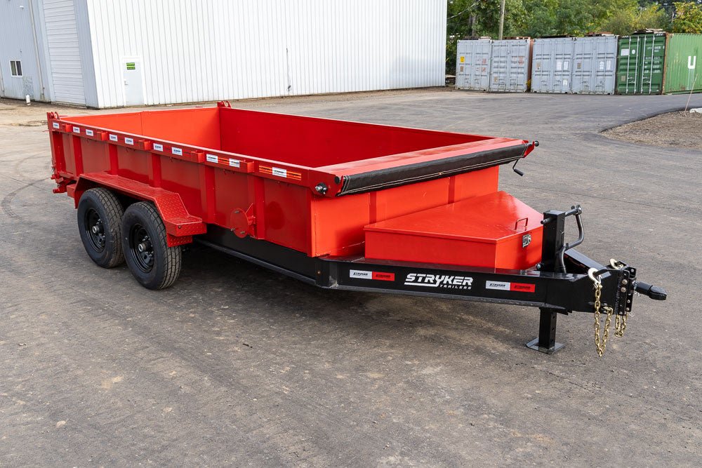 14' Dump Trailer 2ft Sides, (2) 7k Axles - Stryker Dealership Group