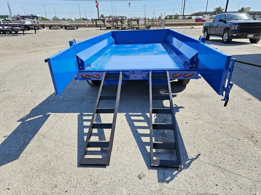 14' EDT Dump Trailer 20" Side Walls - 10 ga Floor - 521 Scissor Lift - 3 Way Gate 2050 - Stryker Dealership Group