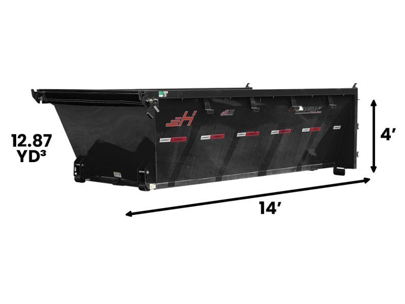 14' EDZ Roll Off Bin 4' Walls - Black - EDZ0006962 006962 - Stryker Dealership Group