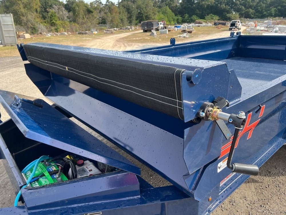 14' EZ7 Dump Trailer 19" Sides 7K Axles 14K GVWR 3 - way Door Slide In Ramps 7328 - Stryker Dealership Group