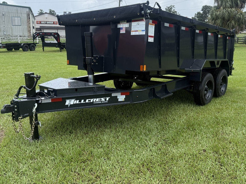 14' Hillcrest Bumper Pull Dump Trailer Telescopic 40" Side Walls - (2) 8K Axles 000122 - Stryker Dealership Group