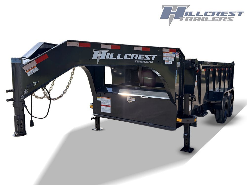 14' Hillcrest Gooseneck Dump Trailer Telescopic 40" Side Walls - (2) 8K Axles 002134 - Stryker Dealership Group