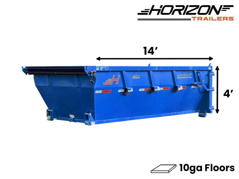 14' Horizon EDZ Roll Off Bin 4' Wall + Tarp 010233 - Stryker Dealership Group