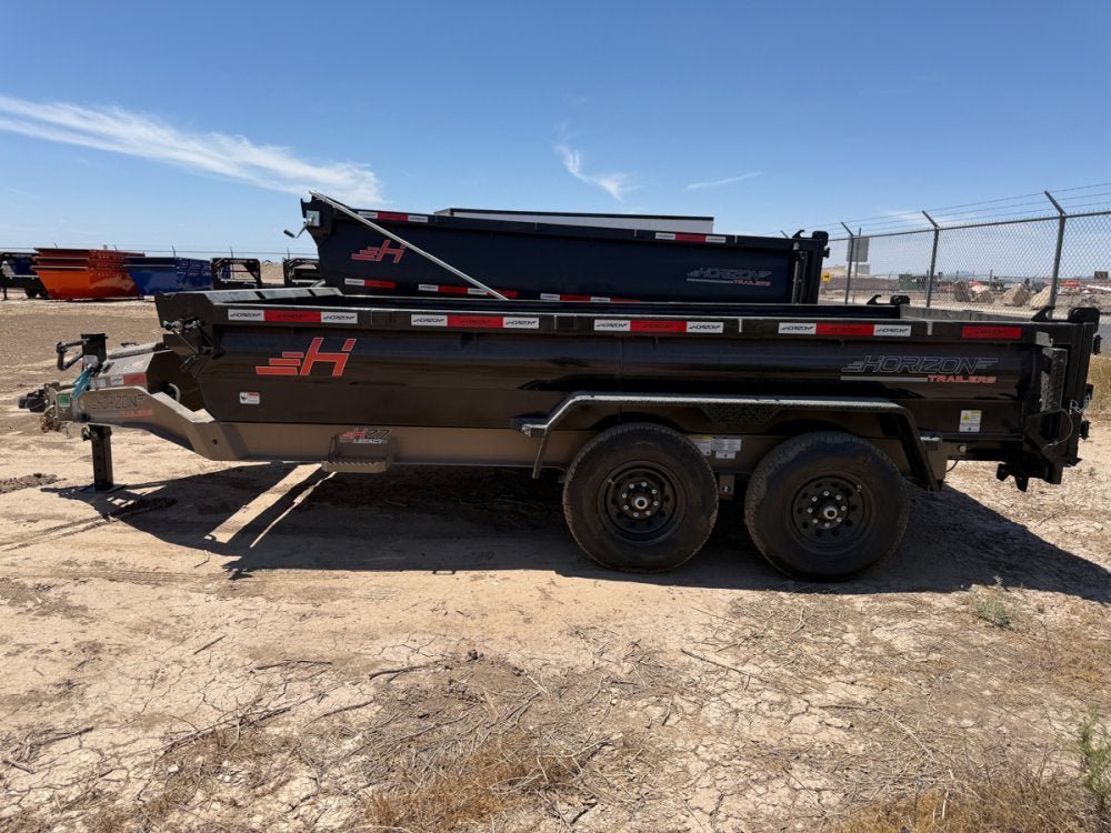 14' Horizon HZ7 Bumper Pull Dump Trailer 24" Side Walls - (2) 7K Axles 017845 - Stryker Dealership Group