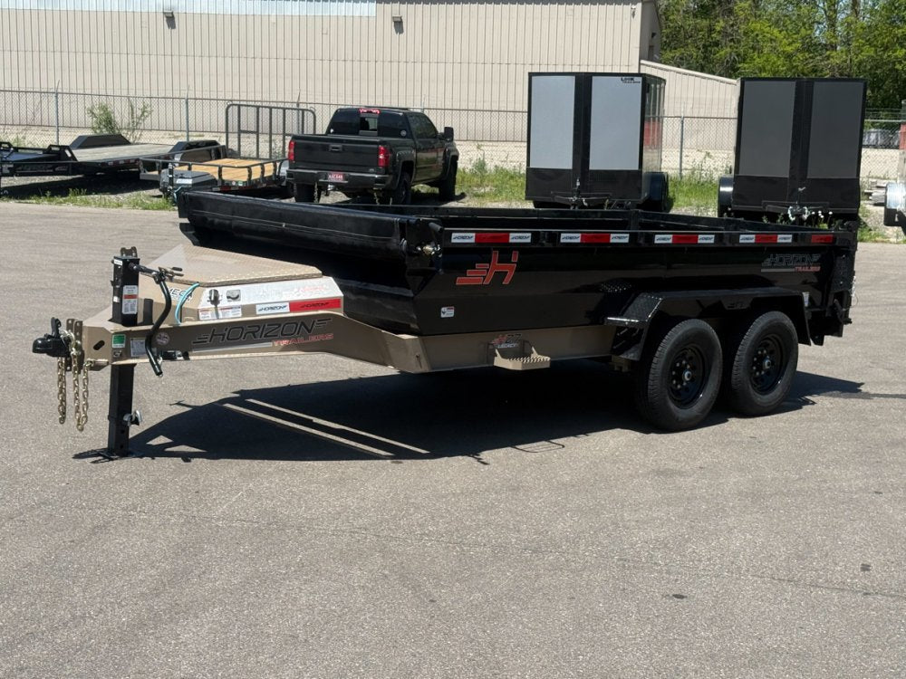 14' Horizon HZ7 Bumper Pull Dump Trailer 24" Side Walls - (2) 7K Axles 17844 - Stryker Dealership Group