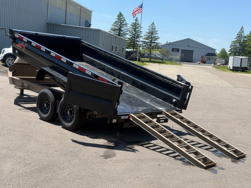 14' Horizon HZ7 Bumper Pull Dump Trailer 24" Side Walls - (2) 7K Axles 17844 - Stryker Dealership Group