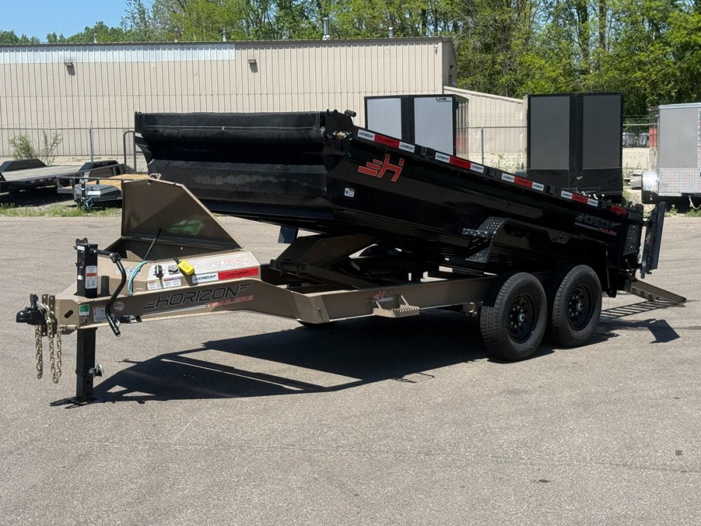 14' Horizon HZ7 Bumper Pull Dump Trailer 24" Side Walls - (2) 7K Axles 17844 - Stryker Dealership Group