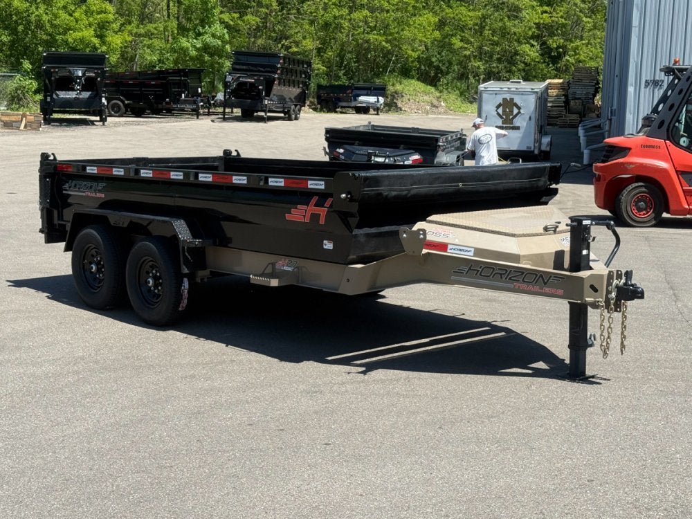 14' Horizon HZ7 Bumper Pull Dump Trailer 24" Side Walls - (2) 7K Axles 17844 - Stryker Dealership Group